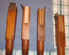 Set Of 4 Table Legs Solid Wood Steel Casters 26  1 2 X 1 13 16  Vintage Antique