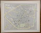 Vintage 1900 Brussels Belgium Map 14 x11  Old Antique Original Grand-place Royal