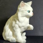 Lefton White Persian Kitten Cat Porcelain Figurine Bisque Japan 1513 Vintage Euc