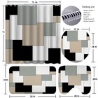 Grey Bathroom Set With Shower Curtain And Rugs  4 Piece Geometric Set  Incl Show