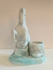 Ceramic White Unicorn Figurine Wishing Well Candle Holder Planter Vintage Taiwan