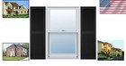 Elegant 14 5  W X 67  H Vinyl Open Louver Shutters - Black Cathedral Top Style