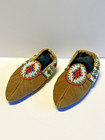 Antique Native American Indian Beaded Woman Moccasins  1880 s To 1910s  Lot A1