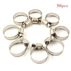 50 Pack 3 4 -1   17-25 Mm  Adjustable Drive Hose Clamps Fuel Line Worm Clips