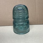 Aqua Blue Glass Telegraph Insulator  Threaded Base Glass Insulator
