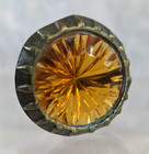 Antique Amber Glass Faceted Stone Large Flower Hat Pin Vtg Victorian Hatpin