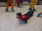 Vintage Barclay Lead Metal Toy Figures Christmas Skiing Sleder Skating  Lot Of 5
