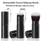 Retractable Kabuki Makeup Brush  2 Pack Travel Angled Powder Foundation Blush Br
