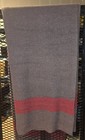100  Wool Blanket Gray brown With Red Stripe Civil War Rev War Mountain Man
