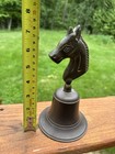 Vintage Brass Horse Head Bell Missing Clapper