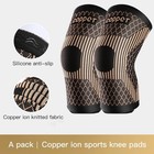 2x Copper Knee Sleeves Silver Compression Brace Support Sport Joint Injury Pain