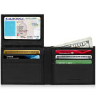 Genuine Leather Minimalist Bifold Wallets For Men Rfid Blocking Slim Mens Wallet