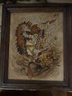 Antique Tattoo Flash Hand Painted On Leather  Artist Unknown - Signed