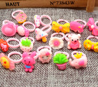 20 Pcs Mixed Color Plastic Cartoon Rings Children Kids Adjustable Jewelry Gifts