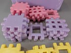 Vintage Little Tikes Wee Waffle Blocks Pastel Container   36 Blocks Purple Pink