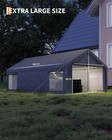 13x25ft Portable Carport With 4 Roll-up Windows   Doors  Heavy-duty 200g Pe Tarp