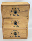 Vintage R  Miller Wood 3 Drawer  Sewing Box Dresser 8 5    Plus Bonus Shaker Tray