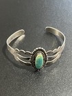 Vintage Native American Sterling And Turquoise Cuff Bracelet