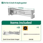 25pack 6 Inch Gutter Hangers Hidden Gutter Brackets Fastener With Pre-inserte   