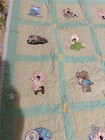 Embroidered Quilted Crib Baby Quilt Blanket  Animal Theme  Size 36x45