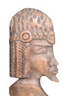 Vintage Hand Carved African Tribal Head Bust Sculpture Brown Euc