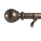 Adjustable Curtain Rod Set W  Ball Finials Metal Drapery Hardware Easy Install