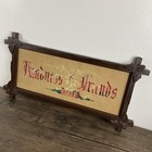 Vtg Victorian Motto Sampler Kindness Makes Friends Framed Punch Paper Embroidery
