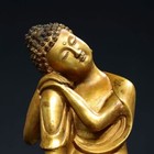 6  Antique Tibet Tibetan Buddhism Temple Bronze 24k Gilt Sleeping Buddha Statue