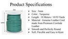 Genique 3mm Turquoise Round Genuine Leather Cord 10m For Jewelry Making Diy