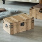 Vintiquewise Natural Wooden Style Trunk With Handles  Large