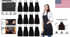 Comfortable 12 Pack Unisex Black Bib Aprons - Perfect For Any Culinary Adventure