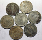 India Commemorative 7 Rare Coins - One   Two Rupee Old Coins