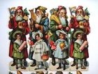 Gorgeous Vintage Christmas Die Cuts W  8 Small Different Santa s   Kids   