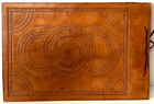 All Leather Photo Album scrapbook With Embossed Horse   Rider Vintage Handmade