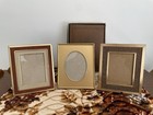 Vintage Lot Of 3 Small Mcm Brass Gold Tone Metal Picture Frames   Photo Album
