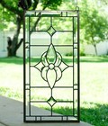 12  X 24 handcrafted Stained Glass Panel Clear Beveled Window Panel