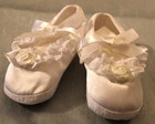 Vintage Lot Of 6 Pair Baby Or Doll Shoes Booties Cloth Lace Embroidery