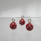 Dollhouse Miniature Christmas Tree Ornament Red Silver Starburst 3 Pcs Cld2116