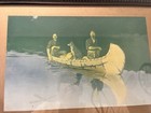 Vintage Framed Frederick Remington    an Evening On A Canadian Lake    Print