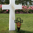 Metal Cross Grave Marker For Dad - Heavy Duty Cemetery Memorial Stake  12 X 6 In