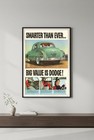      Vintage 1950s Dodge Ad Poster - Big Value - 24x36    - Retro Mid-century Decor