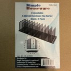 2 Pack- Simplehouseware Expandable 5 Upright Section File Sorter Organizer Black