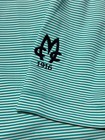 Nwt Men s G fore Polo  Size  L  Color  Green white Striped  m1 12 