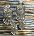 4 Vintage Cut Glass Perfume Bottles Fancy Clear Prisms Decanters Stoppers 8 Pcs