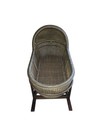 Vintage Wicker Baby Bassinet   Moses Basket Rocking Stand 36  No Mattress