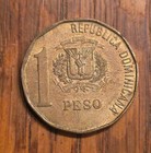 1992 Dominican Republic 1 Peso Juan Pablo Duarte  Coat Of Ams  6 5g 25mm Coin