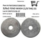  5  3 8 Id X 2 Od Stainless Steel Fender Washer Large Od  extra Thick 1 8   