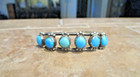Splendid Older Vintage Navajo Sterling Silver Six Turquoise Bracelet