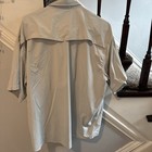 Poncho Performance Western Shirt Mens M Gray Pearl Snap Fishing Outdoor Soft