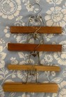 Lot Of 4 Vintage Wood Pants Hangers - 1 Branded Setwell